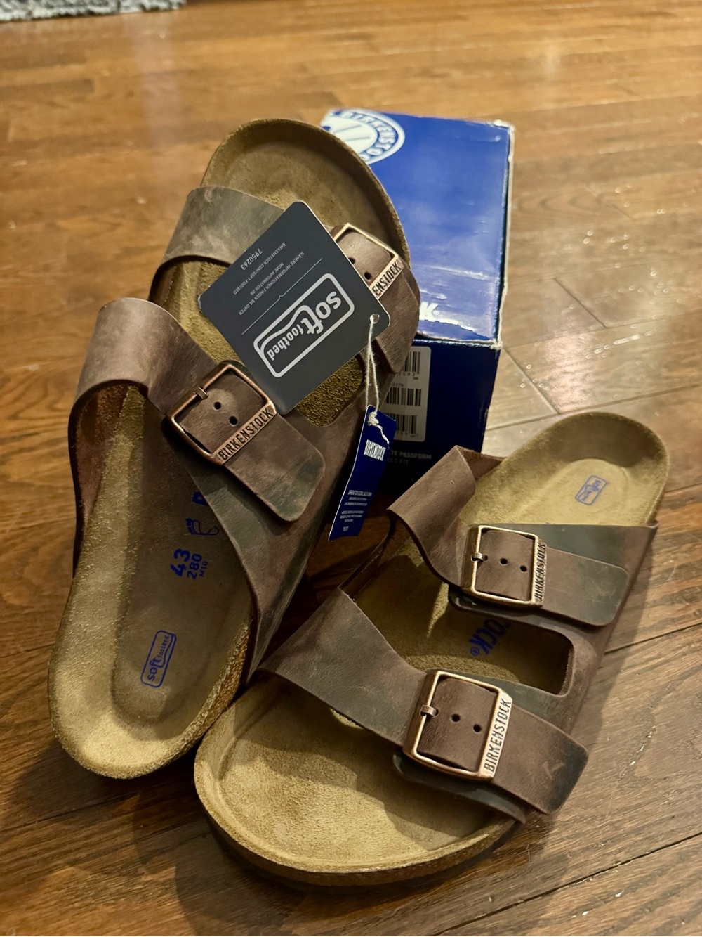 Birkenstock Men's Arizona Habana Oiled Leather Soft Footbed